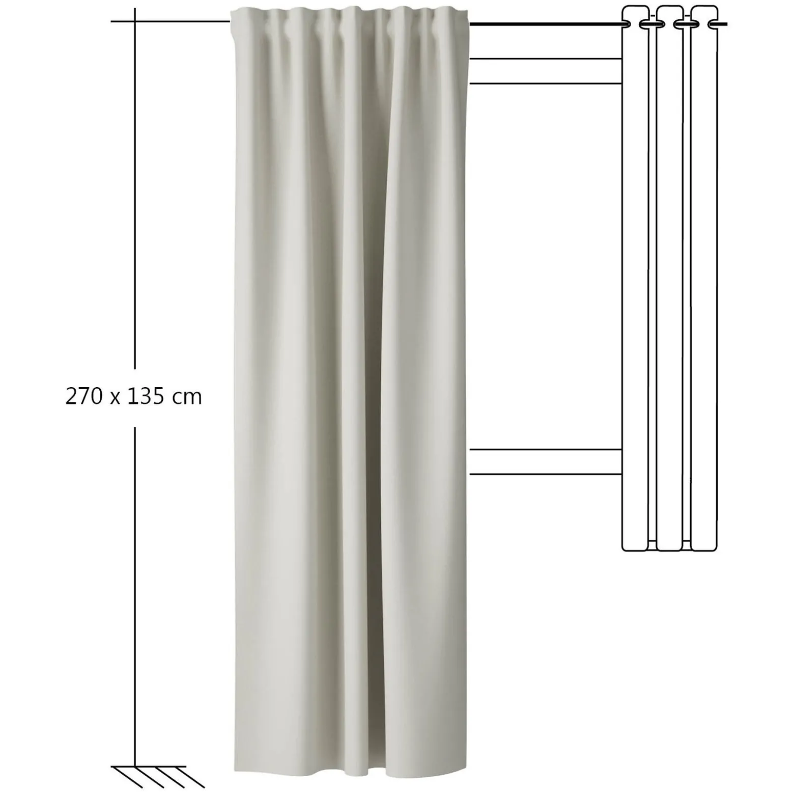 Homing Vorhang verdeckte Schlaufe Nox creme 6786-17