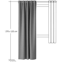 Homing Vorhang verdeckte Schlaufe Nox grau 6786-55