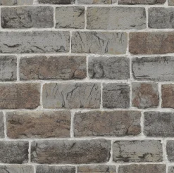 Jugendtapete Steinmauer Ziegel graubraun Rasch 217339