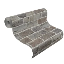 Jugendtapete Steinmauer Ziegel graubraun Rasch 217339