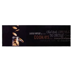 Küchenläufer Küchenteppich Cookies | schwarz waschbar