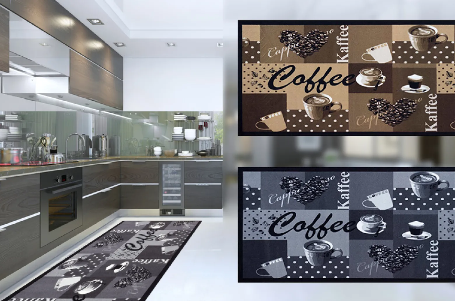 Küchenläufer Küchenteppich Kaffee Cafe Coffee | waschbar