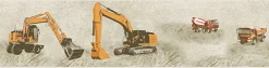 Kinder Bordüre Bagger Kran LKW beige orange 35871-2