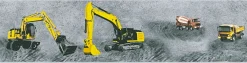 Kinder Bordüre Bagger Kran LKW grau gelb 35871-1
