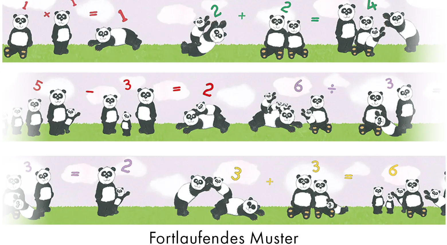 Kinderbordüre Bärchen Zählen rosa grün Jonas Kötz 46518