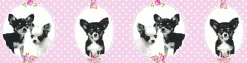 Kinder Bordüre Chihuahua Hund rosa schwarz 35850-2