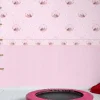 Kinder Bordüre Katze Hase rosa hellgrau Glanz 35567-1