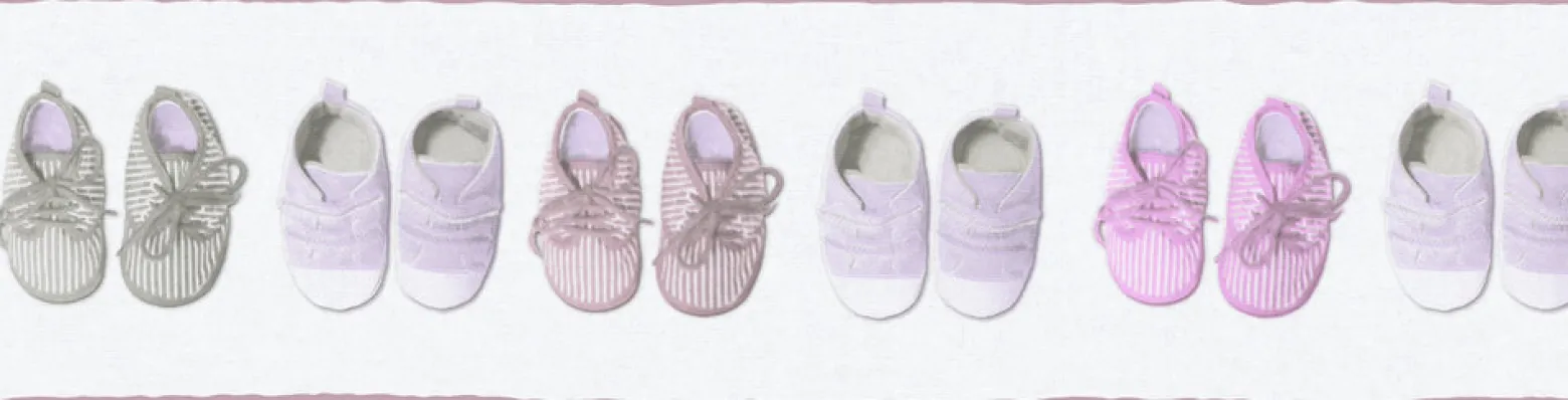 Kinder Bordüre Kinder Schuhe weiß lila 35864-1