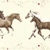 Kinder Bordüre Pferde Ponys creme braun 35838-2