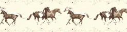 Kinder Bordüre Pferde Ponys creme braun 35838-2