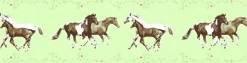 Kinder Bordüre Pferde Ponys grün braun 35838-1
