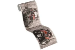 Kinder Bordüre Traktor Holz-Optik braun rot 35843-2