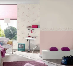 Kinderborte Einhörner Floral weiß flieder Glitzer 36990-2