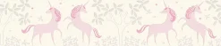 Kinderborte Einhörner Floral weiß rosa Glitzer 36990-1