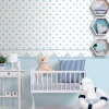 Kinder selbstklebende Borte Wale weiß blau grau 102431