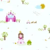 Kindertapete Prinzessin Schloss weiß pink Glanz 35852-2