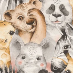Kindertapete Tiere Zoo Braun Grau 252521 Rasch Vlies