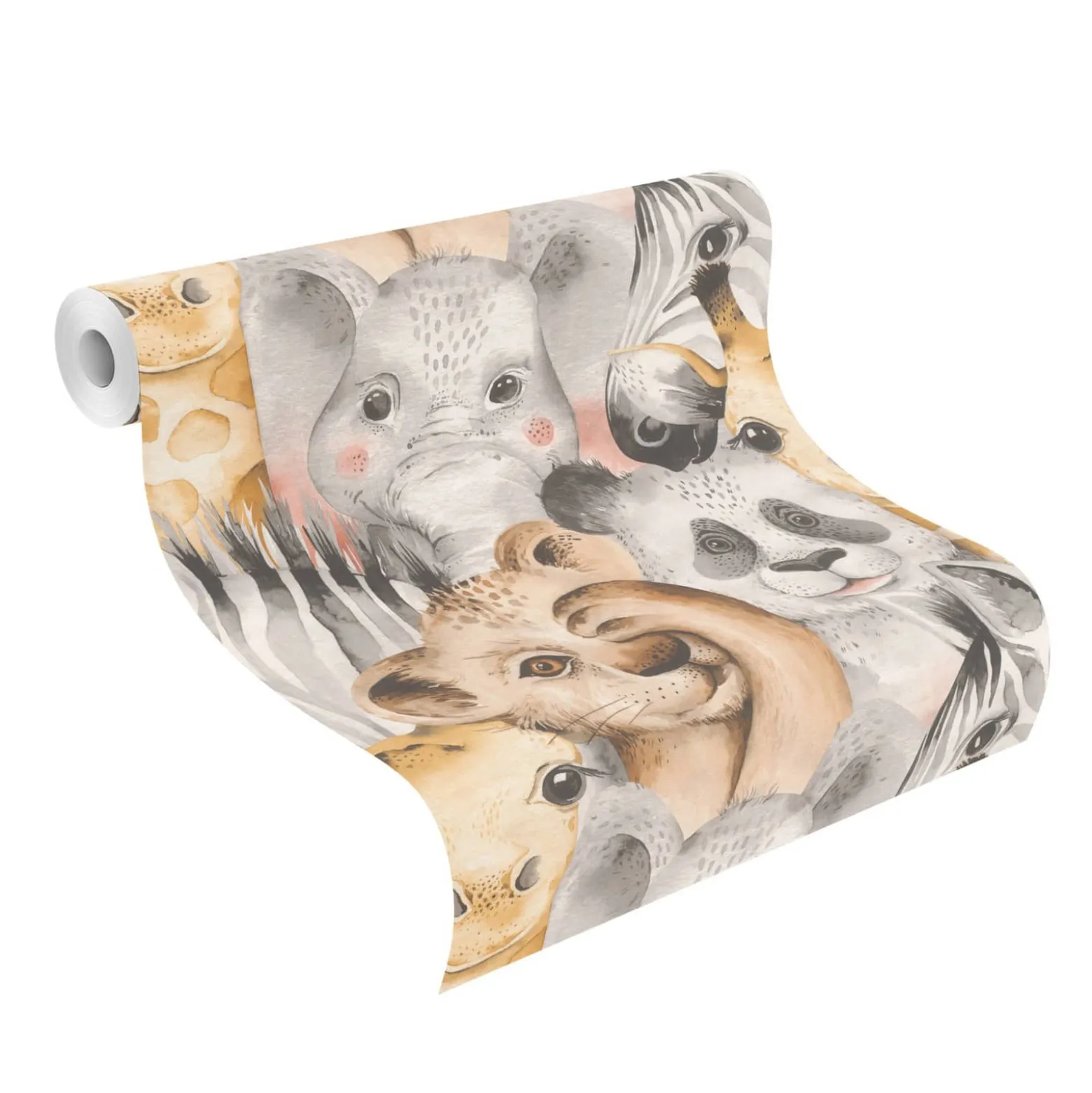 Kindertapete Tiere Zoo Braun Grau 252521 Rasch Vlies