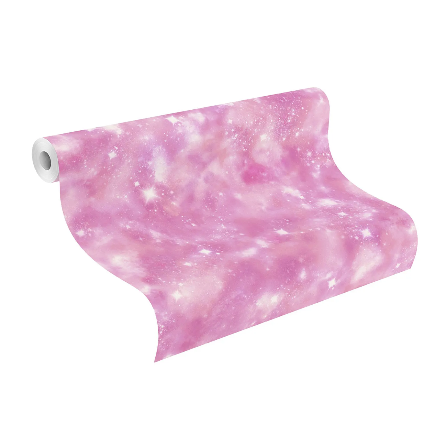 Kindertapete Weltraum Sterne rosa Glitzer Rasch 273212
