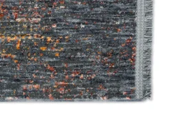 Kurzflor Teppich Gitter blau orange creme Astra Sarezzo