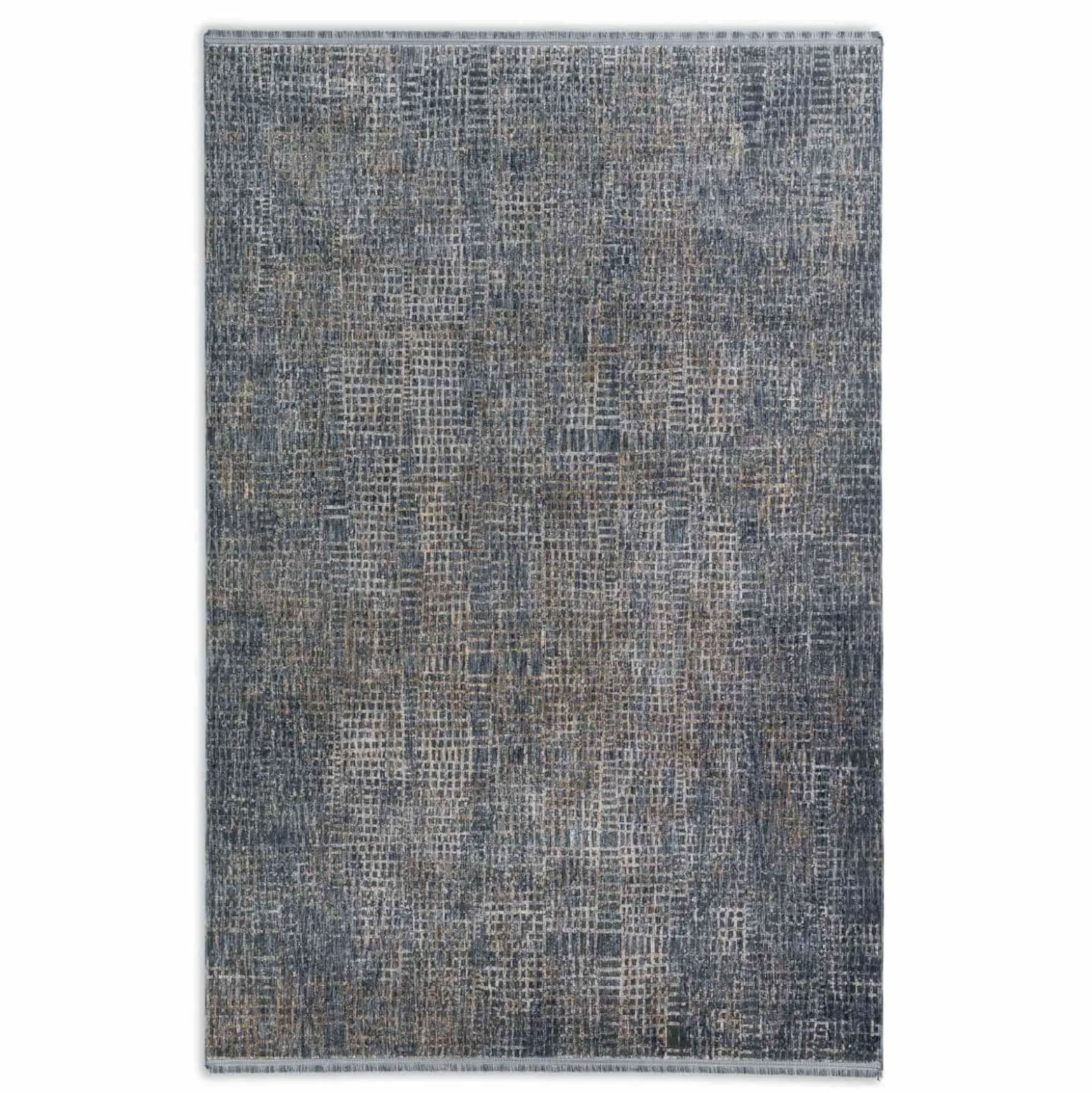 Kurzflor Teppich Gitter blau beige Astra Sarezzo