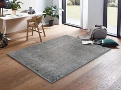 Kurzflor Teppich Gitter blau beige Astra Sarezzo