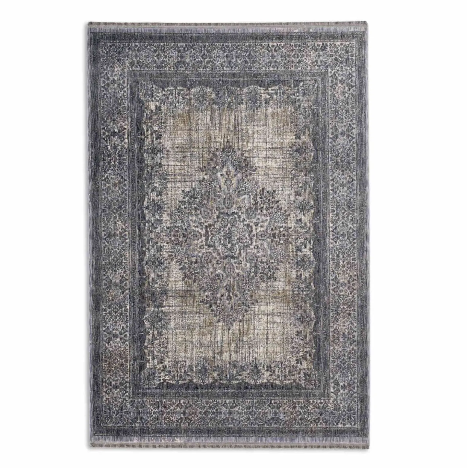 Kurzflor Teppich Orientalisch blau beige Astra Sarezzo
