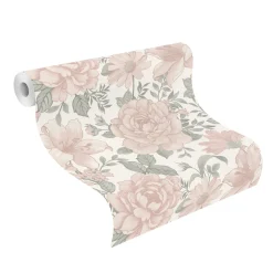 Landhaus Tapete Blumen Beige 252439 Rasch Vlies