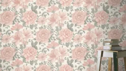 Landhaus Tapete Blumen Beige 252439 Rasch Vlies
