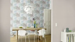 Landhaus Tapete Palmen Blau 252644 Rasch Vlies