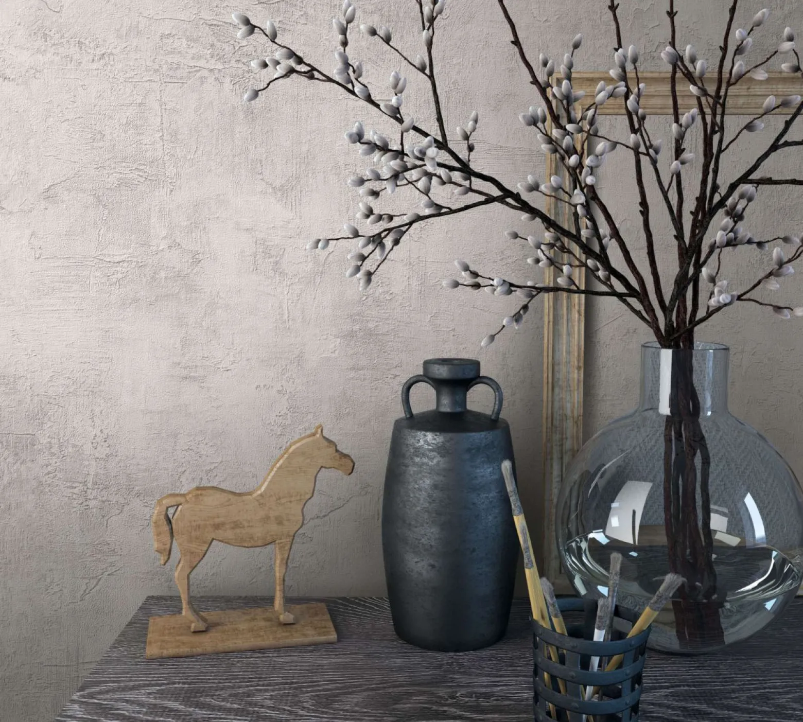 Marburg Vliestapete 34186 Uni Struktur Beige Grau