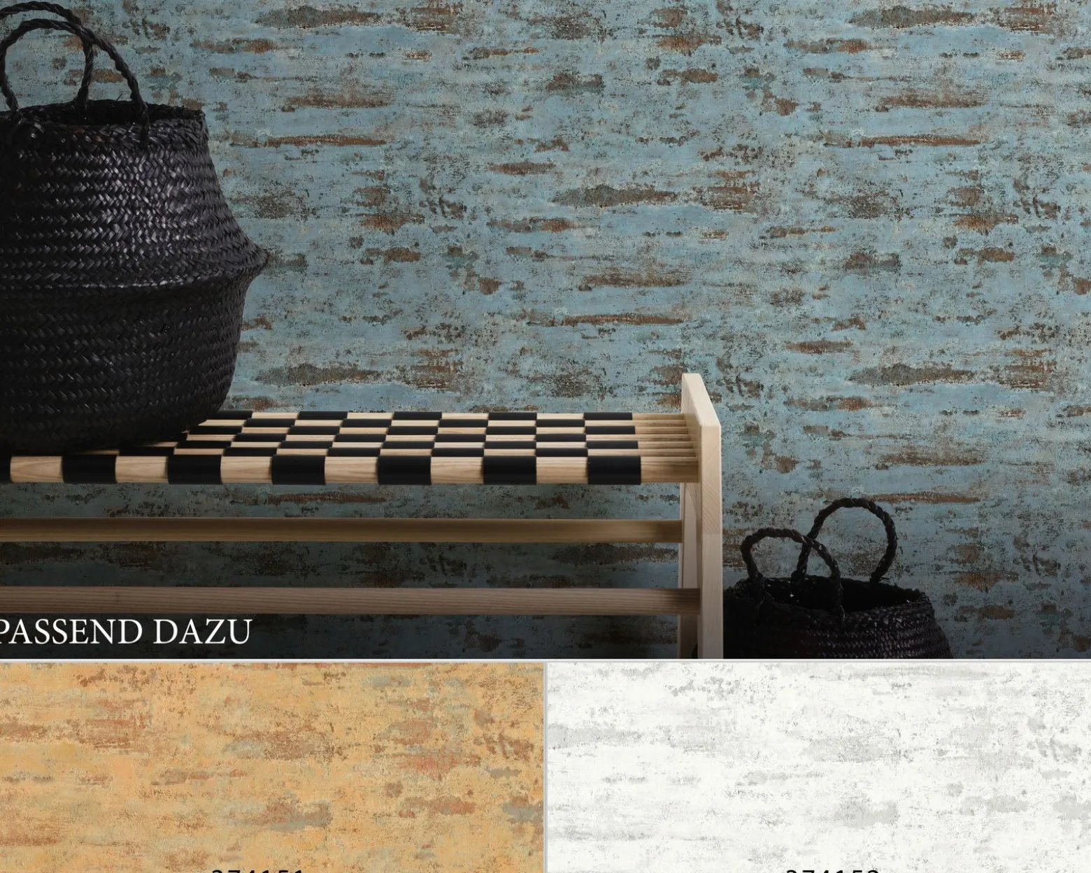 Neue Bude Vliestapete Vintage Mauer blau braun 37415-3