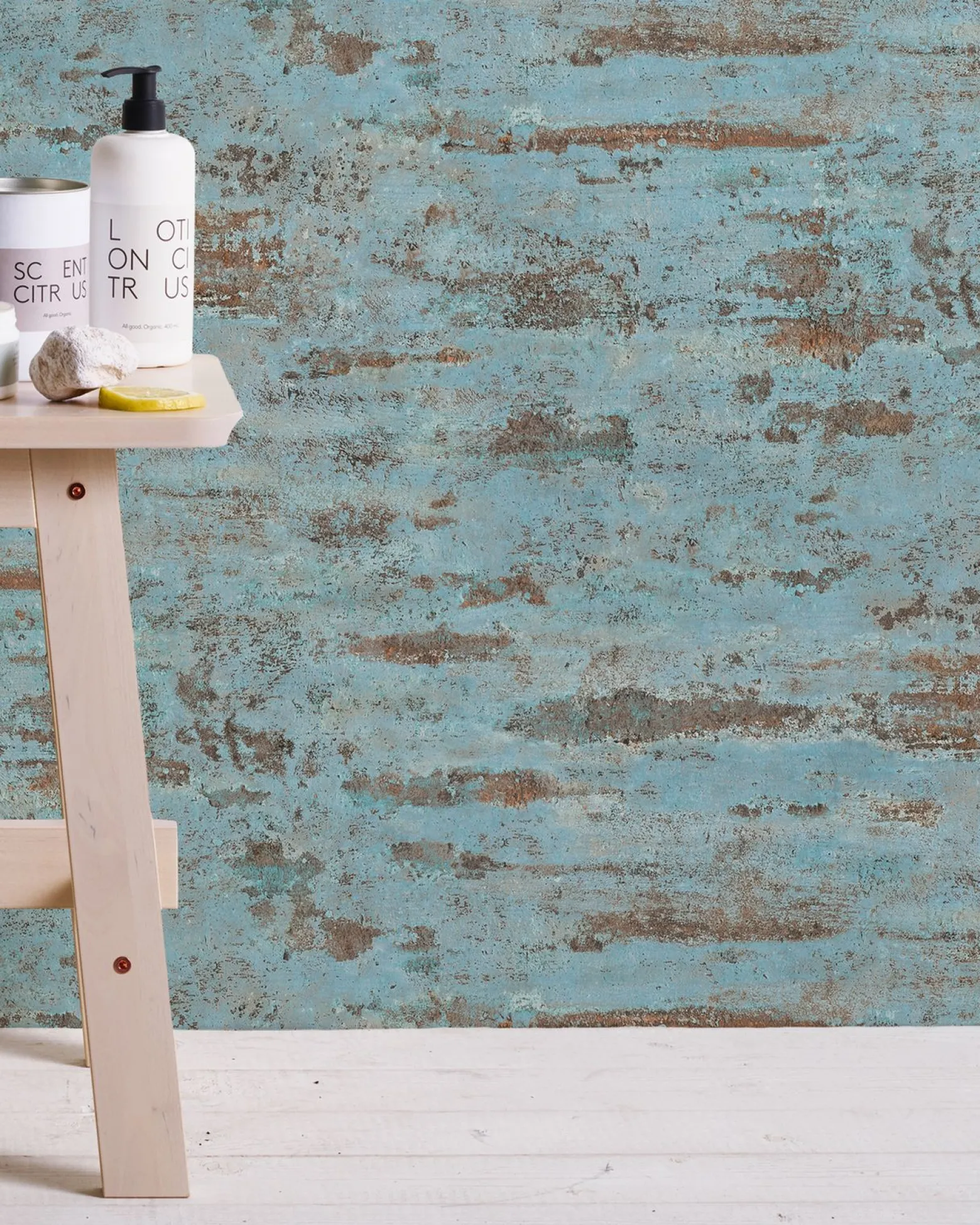 Neue Bude Vliestapete Vintage Mauer blau braun 37415-3