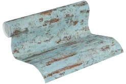 Neue Bude Vliestapete Vintage Mauer blau braun 37415-3