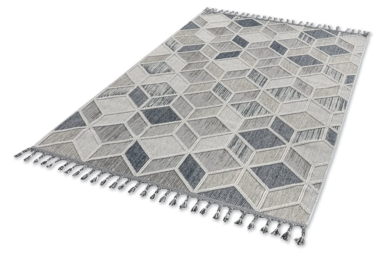 Outdoor Teppich Grafik 3D-Optik blau grau Astra Trevi