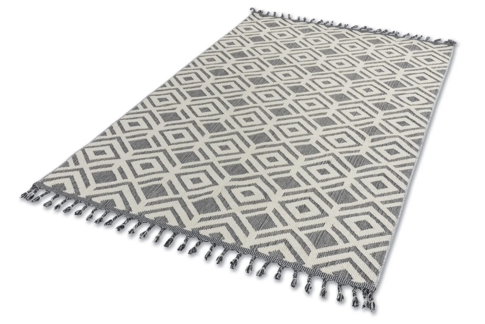 Outdoor Teppich Grafisch Muster grau creme Astra Trevi