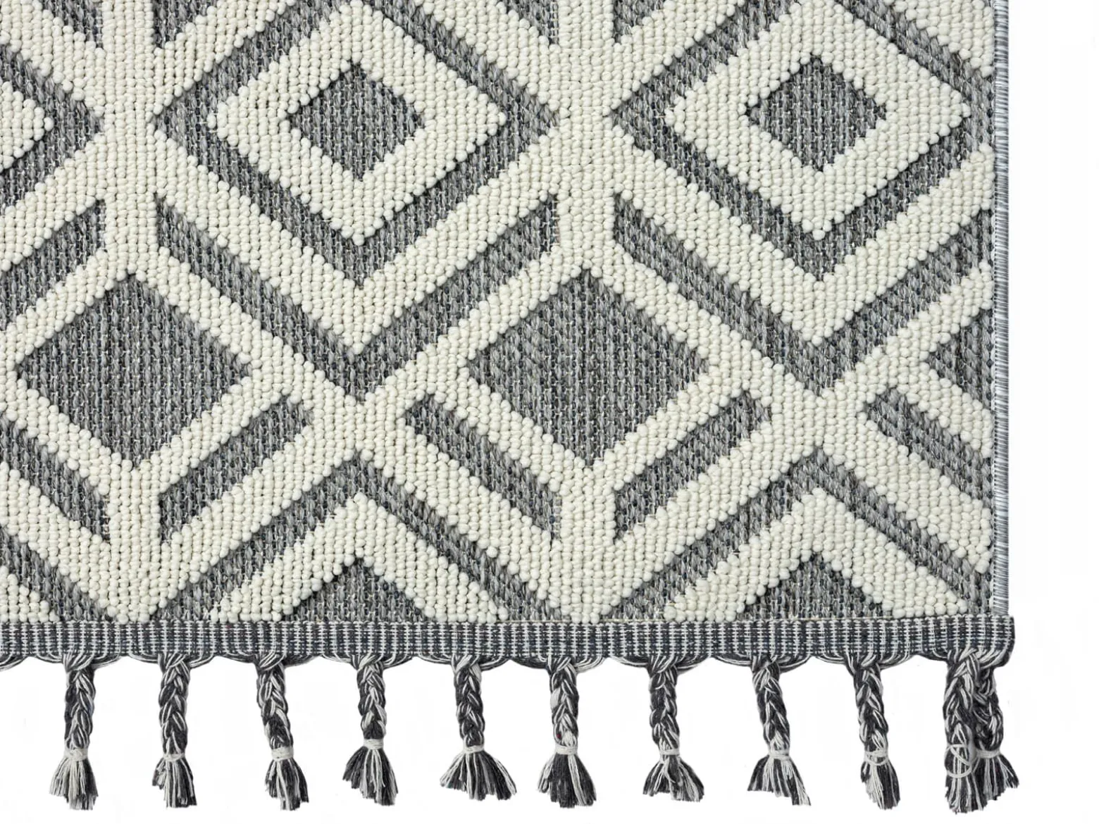 Outdoor Teppich Grafisch Muster grau creme Astra Trevi