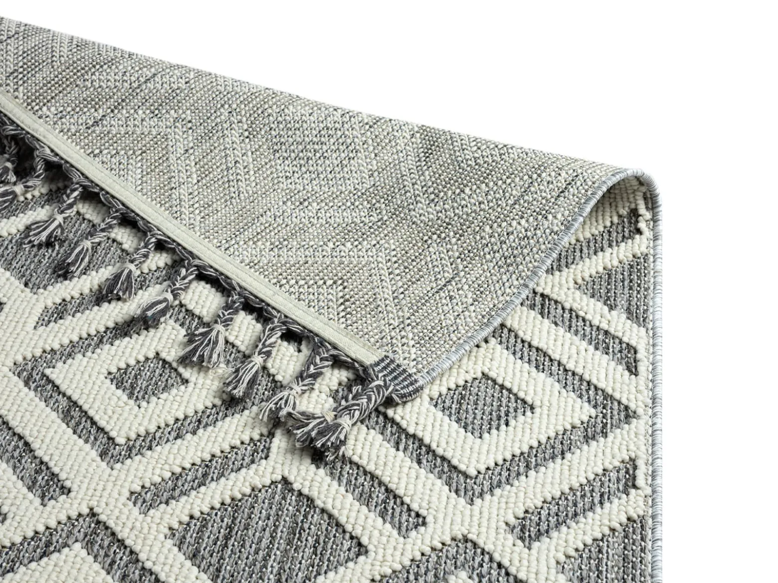 Outdoor Teppich Grafisch Muster grau creme Astra Trevi