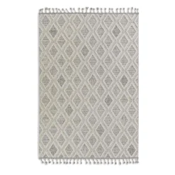 Outdoor Teppich Rauten Modern hellgrau beige Astra Trevi