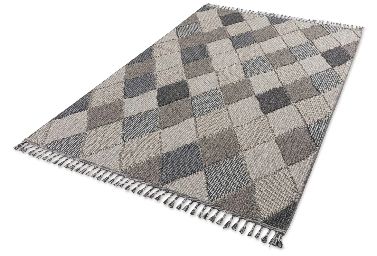 Outdoor Teppich Rauten Muster blau grau Astra Trevi