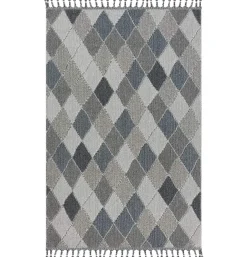 Outdoor Teppich Rauten Muster blau grau Astra Trevi