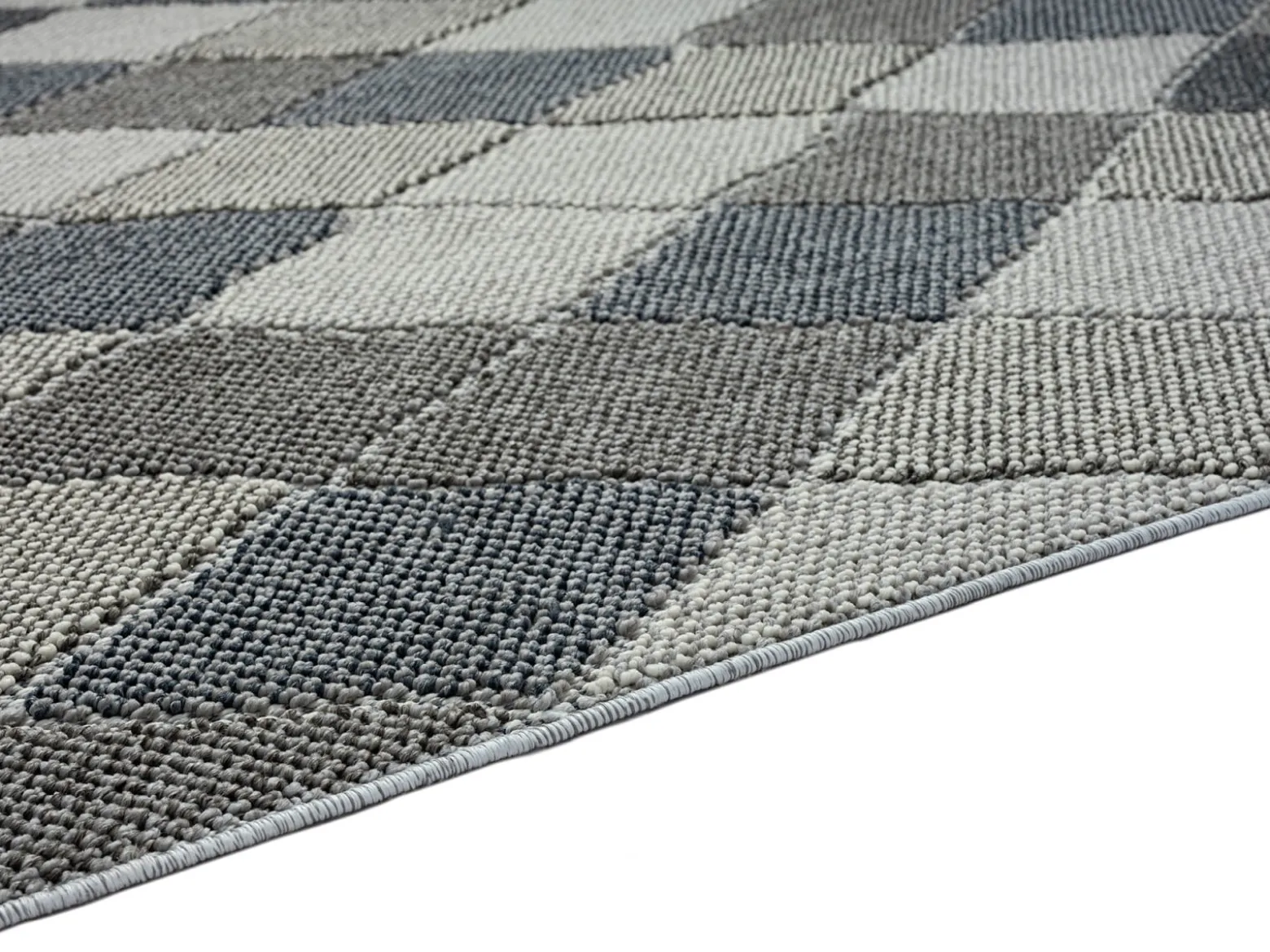 Outdoor Teppich Rauten Muster blau grau Astra Trevi