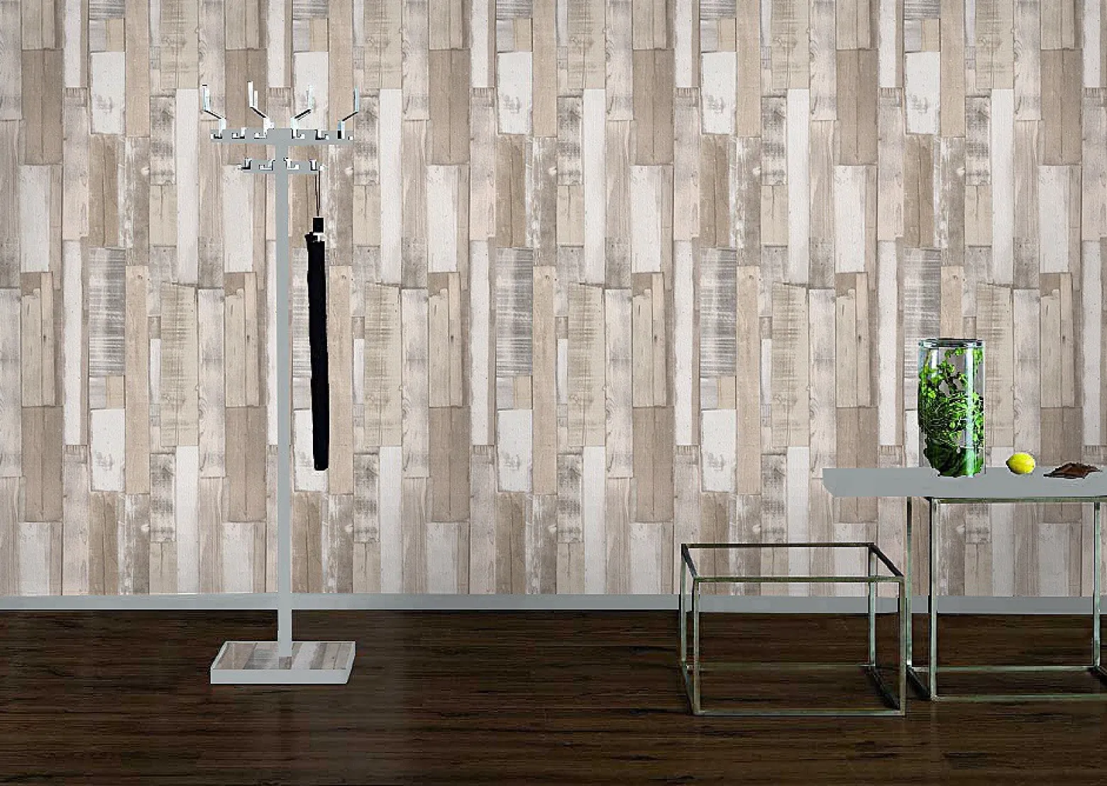 Papiertapete Rasch Holz-Optik braun grau beige 203714