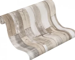 Papiertapete Rasch Holz-Optik braun grau beige 203714