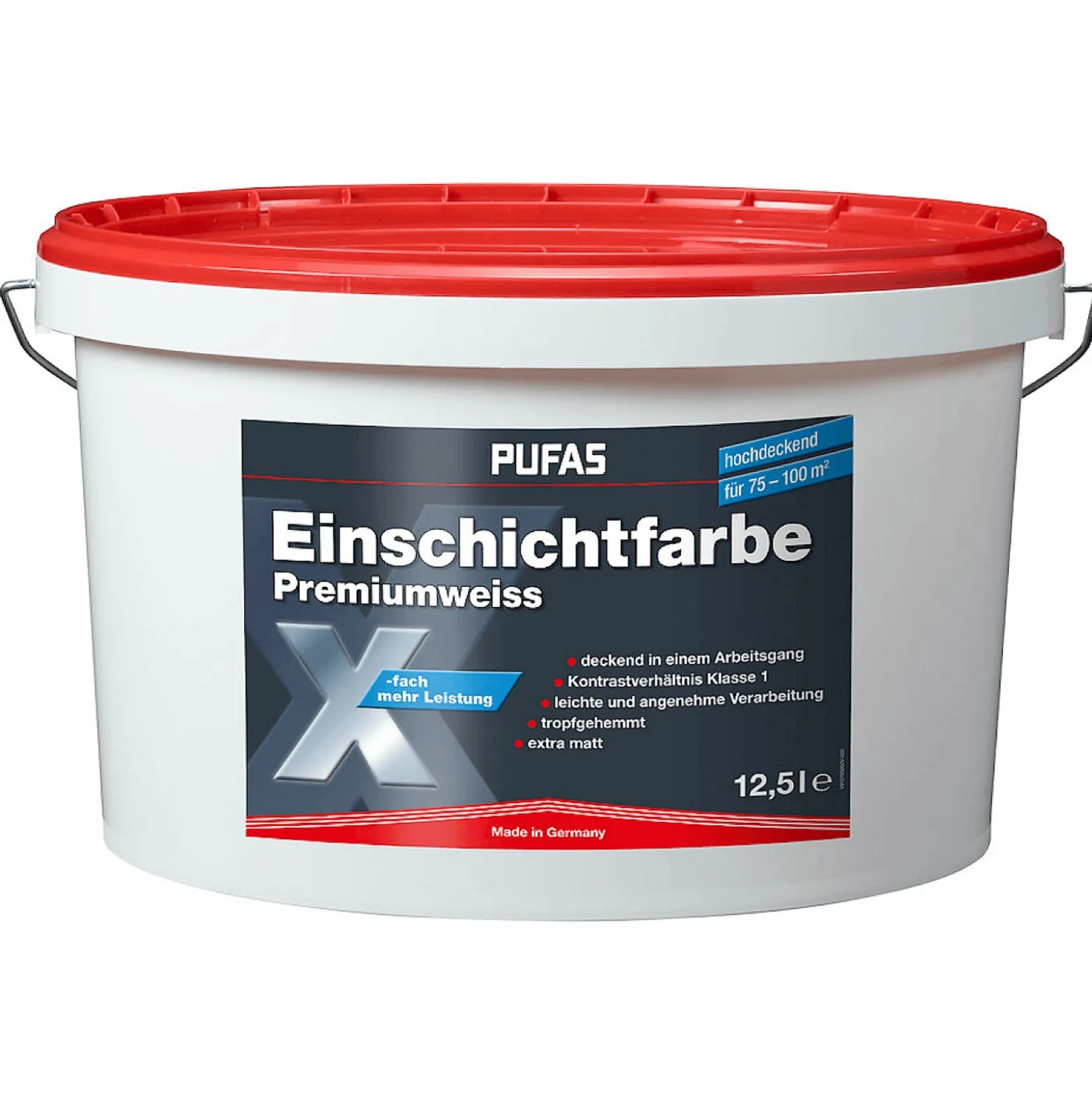 PUFAS Einschichtfarbe Premiumweiss weichmacherfrei 12,5 L