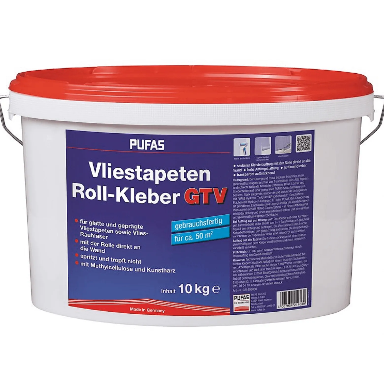PUFAS Vliestapeten Roll-Kleber GTV Wandklebetechnik 10kg