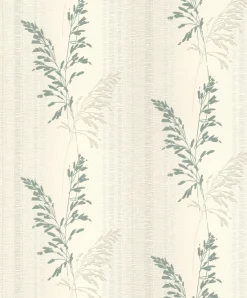 Rasch Vliestapete Blätter Streifen Beige Grün 651003