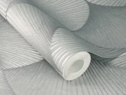 Rasch Vliestapete Fächer Grafik Silber Metallic 608212