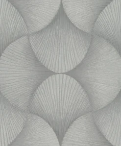 Rasch Vliestapete Fächer Grafik Silber Metallic 608212