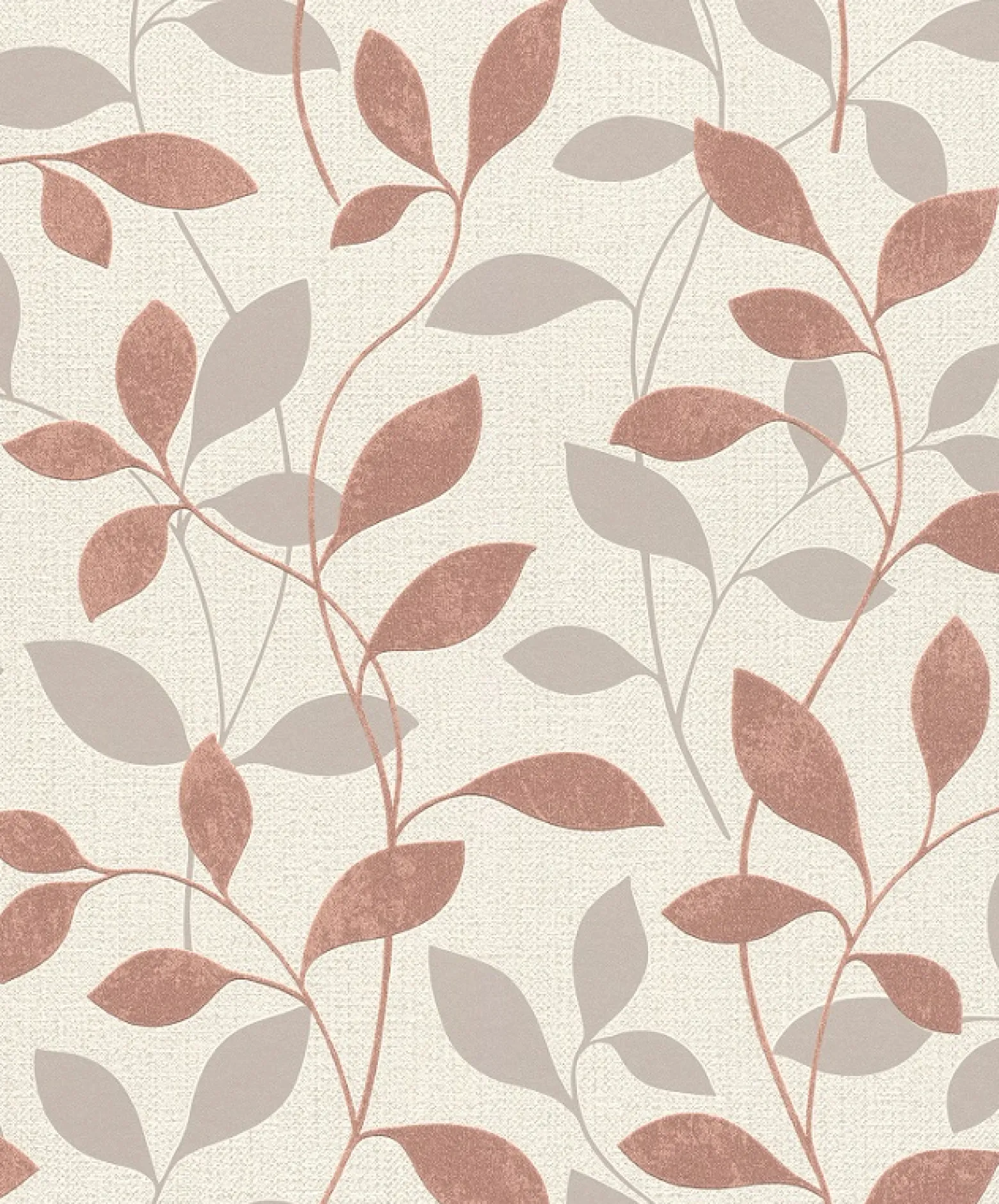 Rasch Vliestapete Floral Blätter rot-braun Glanz 639858
